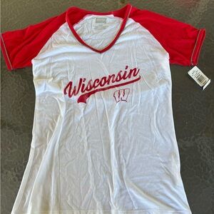 Wisconsin Red and White Women's T shirt size medium nwt